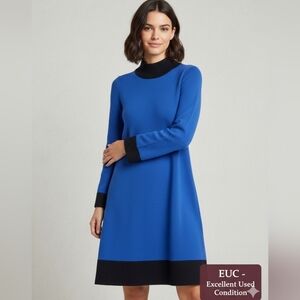 Boden Blue and Black Long Sleeve Dress